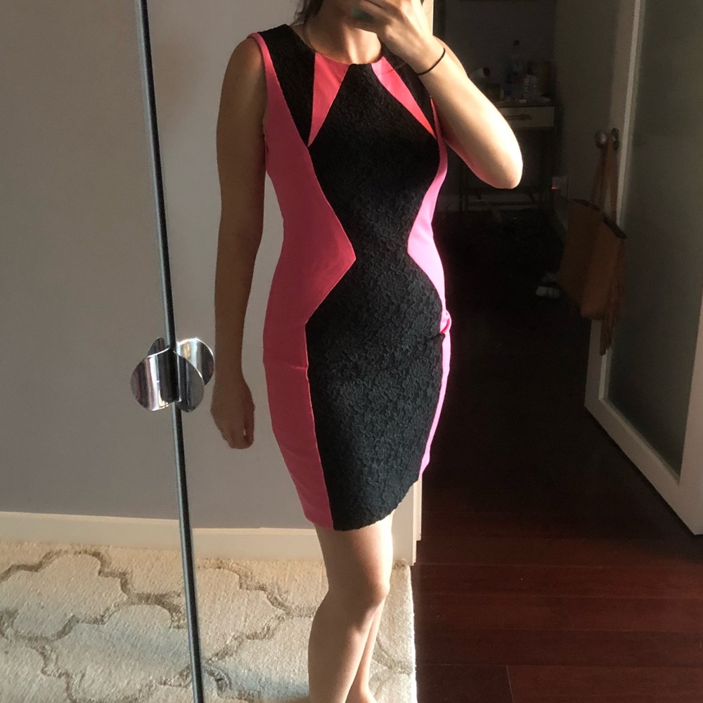 Robert Rodriguez Hot Pink & Black Mini Dress